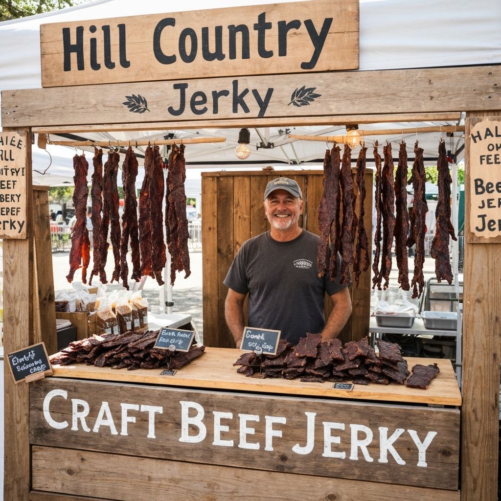 Hill Country Jerky Co. booth at Austin Farmers Market